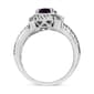 Haus of Brilliance Sterling Silver Amethyst and Diamond Ring - image 4