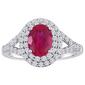 Gemstone Classics&#40;tm&#41; Sterling Silver Ruby Halo Ring - image 1