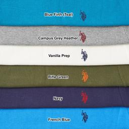 Mens U.S. Polo Assn.® Solid Crew Neck Waffle Knit Thermal