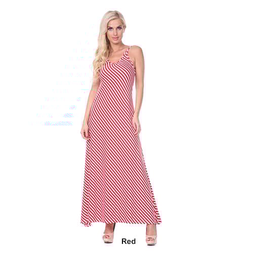 Womens White Mark Backless Striped Maxi Dress