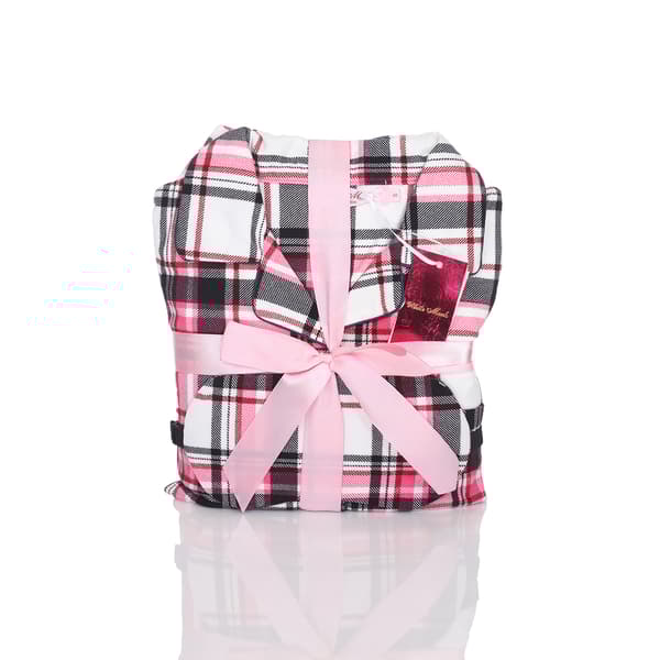 Womens White Mark 3pc. Pink Plaid Pajama Set