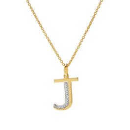 Accents by Gianni Argento Diamond Accent Block Initial J Pendant