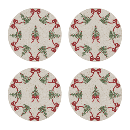 Avanti Bows & Trees Round Placemats - Set of 4