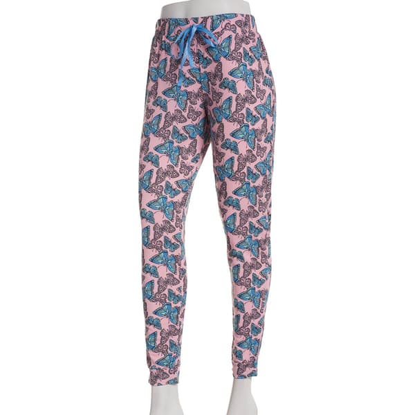 Womens Dollhouse Graphite Butterflies Brushed Poly Rib Joggers - image 