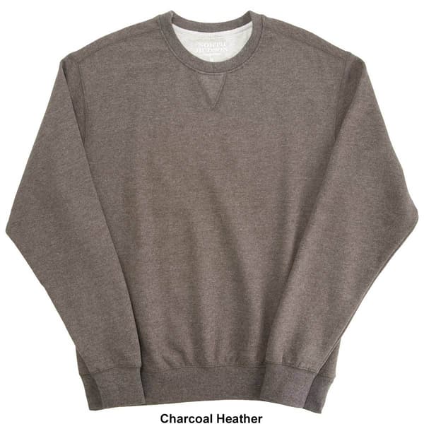 Mens North Hudson Suede Fleece Crew V-Notch Sweatshirt