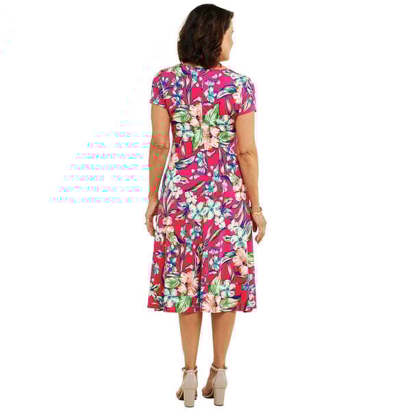 Womens Tiffany & Grey Short Sleeve Floral Sheath Dress