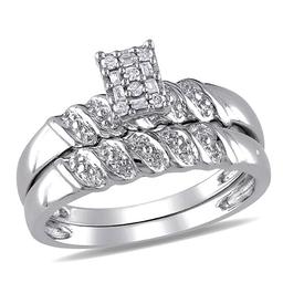 Loveblooms(tm) 1/10ctw. Round Diamond Bridal Ring Set