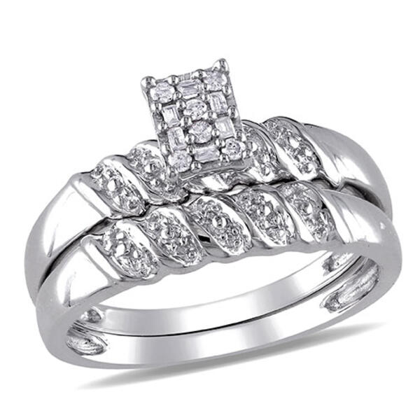 Loveblooms&#40;tm&#41; 1/10ctw. Round Diamond Bridal Ring Set - image 