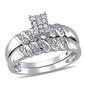 Loveblooms&#40;tm&#41; 1/10ctw. Round Diamond Bridal Ring Set - image 1