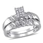 Loveblooms(tm) 1/10ctw. Round Diamond Bridal Ring Set - image 1