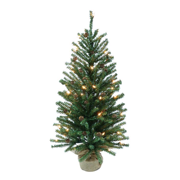 Puleo International Pre-Lit 3ft. Pine Cone Christmas Tree