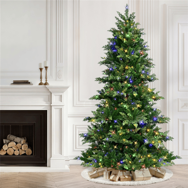Puleo International 7.5ft Pre-Lit LED Idaho Spruce Christmas Tree