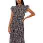 Womens MSK Flutter Sleeve Floral Chiffon Tier Midi Dress - image 4