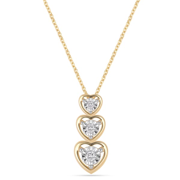 Nova Star(R) 1/10ctw. Lab Grown Diamond Three Heart Pendant