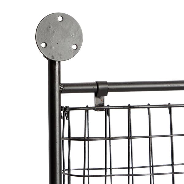 9th & Pike&#174; Large Black Metal Basket Wall Rack