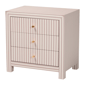 Baxton Studio Javianne End Table with Striped Faux Leather - image 1