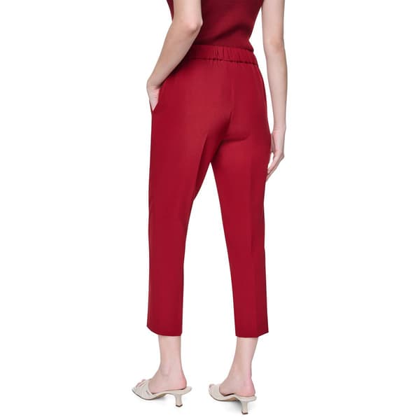 Womens DKNY Solid Pull On Cropped Dress Pants