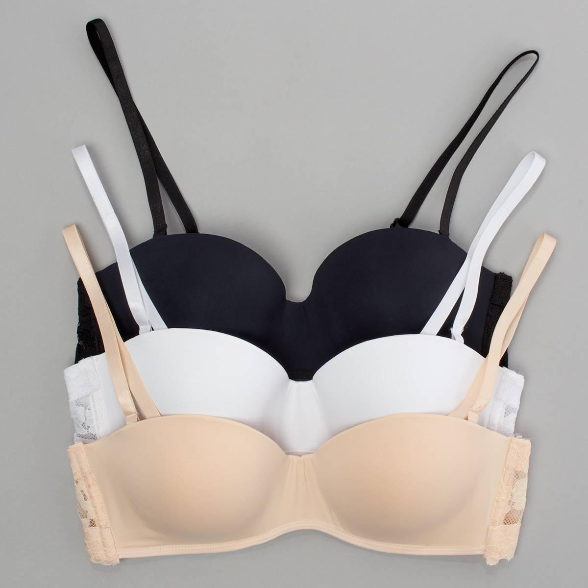 Open Video Modal for Womens Laura Ashley(R) 3pk. Micro Convert Bras LS7522-3PKF