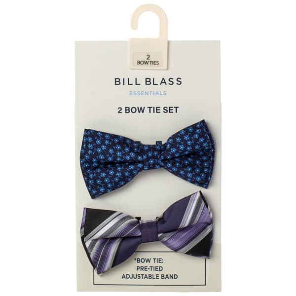 Mens Bill Blass Essentials 2pk. Bowties - Purple/Blue - image 