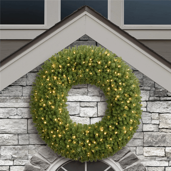 Puleo International 60in. Pre-Lit Warm White Utah Spruce Wreath