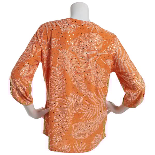 Womens Emily Daniels Disco Dot Palms Button Front Blouse