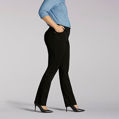 Plus Size Lee&#174; Flex Motion Straight Leg Jeans - Black