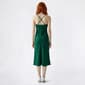 Juniors Emerald Sundae Satin Twist Front X-Back Midi Slip Dress - image 3