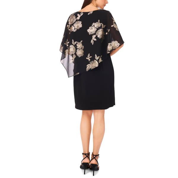 Petite MSK Foil Floral Overlay Sheath Dress