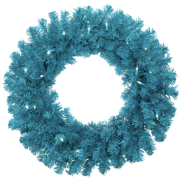 Northlight Pre-Lit Artificial Turquoise Pine Christmas Wreath