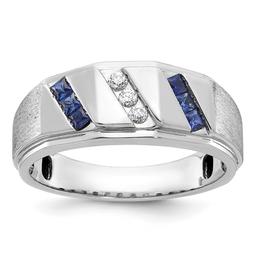 Mens Gentlemens Classics(tm) 14kt. White Gold Sapphire Slanted Ring
