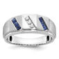 Mens Gentlemens Classics(tm) 14kt. White Gold Sapphire Slanted Ring - image 1