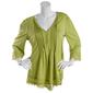 Womens Absolutely Famous 3/4 Sleeve Solid V-Neck Button Top - image 1
