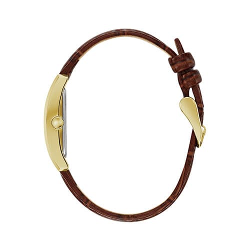 Womens Rectangular Brown Strap Watch - 44L234
