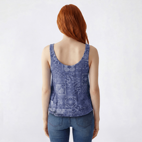 Juniors Wallflower Brynn Scoop Neck Swing Tank Top - Blue