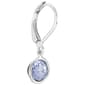 Athra Silver Plated 6mm Round Blue Bezel Leverback Earrings - image 2