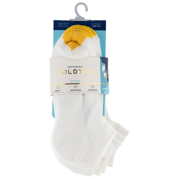 Womens Gold Toe® 6pk Half Cushion Low Cut Socks