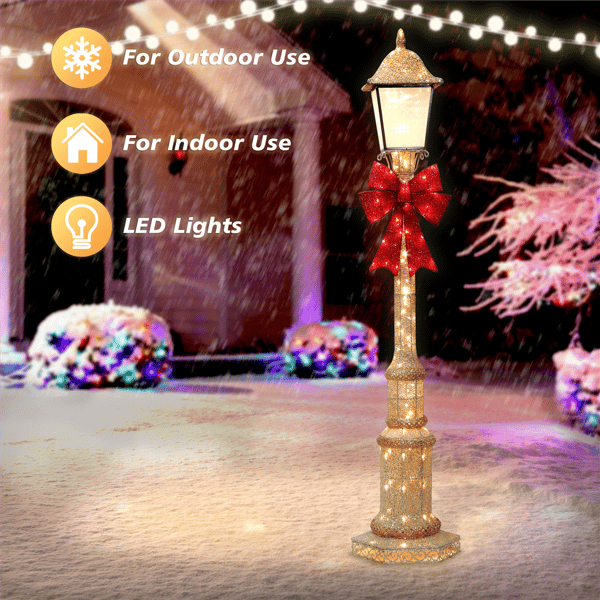 Puleo International 84in. Pre-Lit Warm White Outdoor Lamp Post