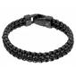 Mens Lynx Stainless Steel Double Row Black Ion-Plated Bracelet - image 1