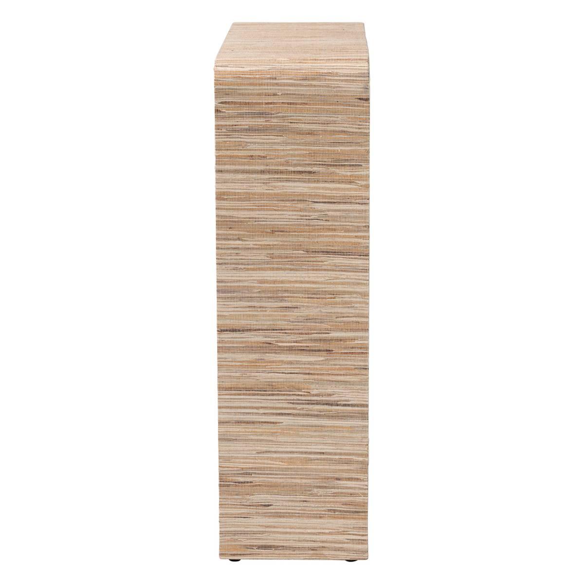 bali & pari Lucy Bohemian Woven Grasscloth Bookshelf