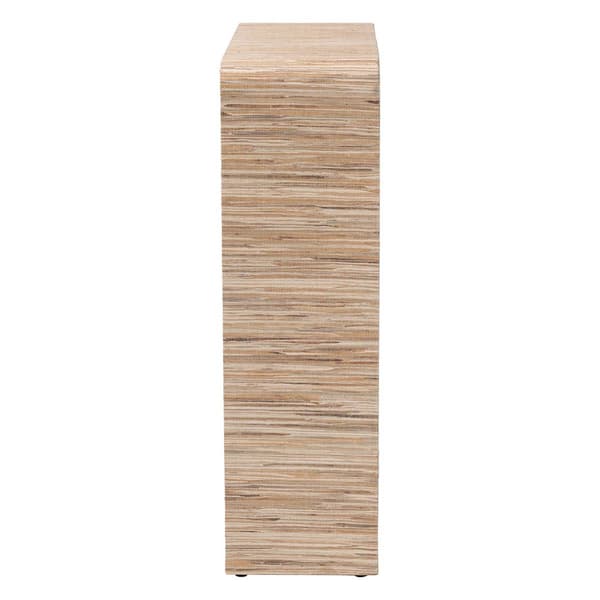 bali & pari Lucy Bohemian Woven Grasscloth Bookshelf
