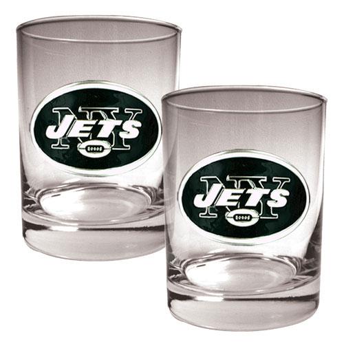NFL New York Jets 2pc. 14oz. Rocks Glass Set