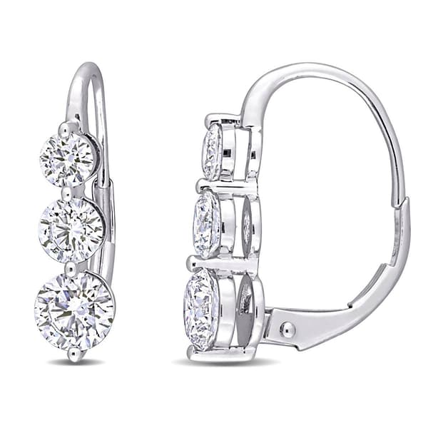 14kt Gold 1 3/4ctw. Lab Grown Diamond Earrings - image 
