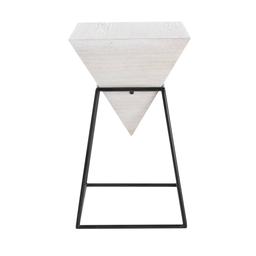 9th & Pike® White Metal and Wood Modern Accent Table