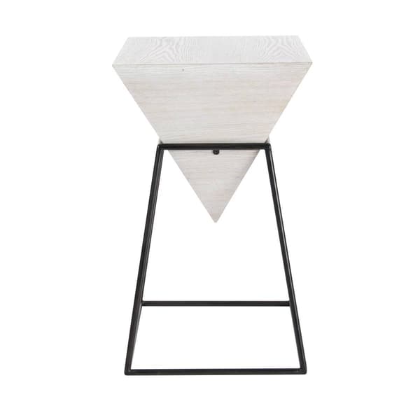 9th & Pike&#174; White Metal and Wood Modern Accent Table