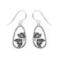 Marsala Marcasite & Clear Cubic Zirconia Flower Drop Earrings - image 1