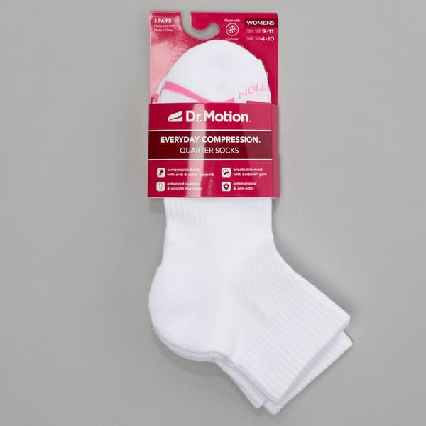 Dr. Motion 2pk. Basic Rib Quarter Compression Socks