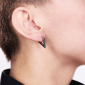 Mens Lynx Stainless Steel Triangle Earrings - image 2
