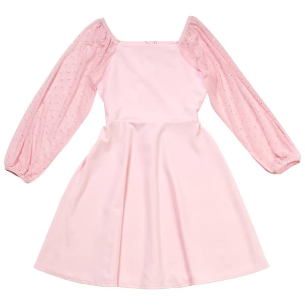 Girls (7-16) Speechless(R) Long Sleeve Mesh Pearl Skater Dress