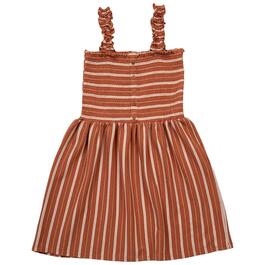 Girls &#40;7-16&#41; Rare Editions Stripe Rib-Knit Smocked Dress