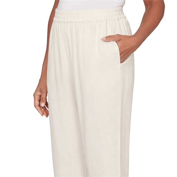 Petite Alfred Dunner Natural Wonder Linen Blend Pull On Pants